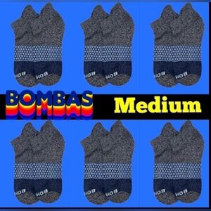 Bombas Ankle Socks 6 Pair BNWT Unisex Medium Dark Blue/Gray Seamless Toe